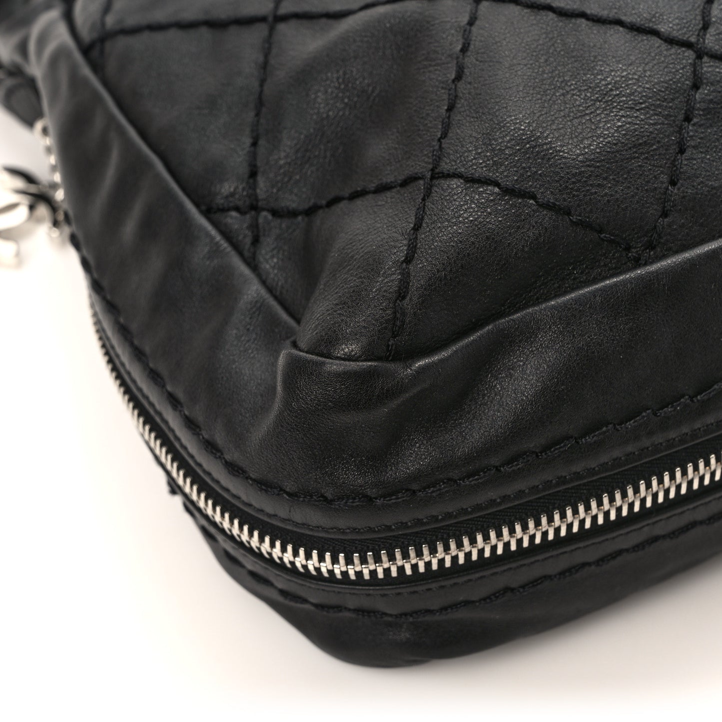 Lambskin Expandable Tote Black