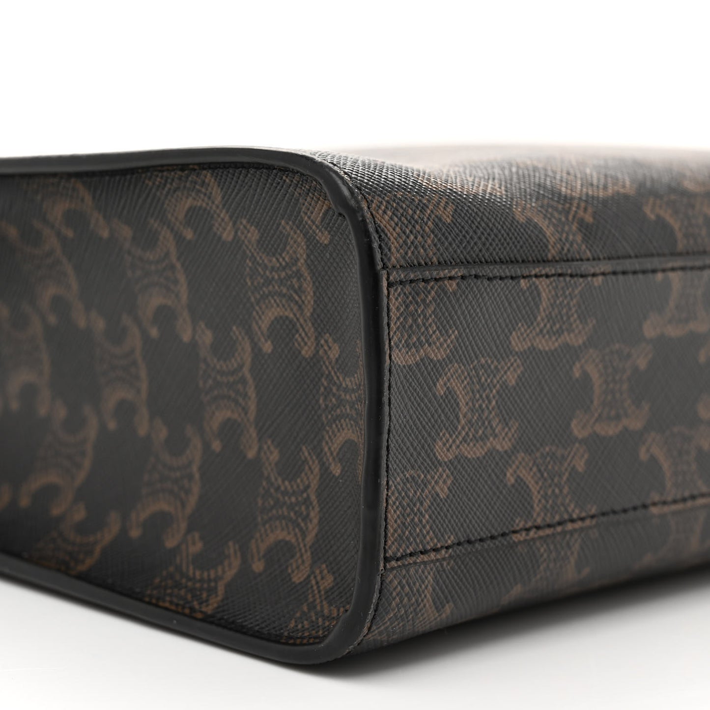 Triomphe Canvas Calfskin Small Vertical Cabas Tan