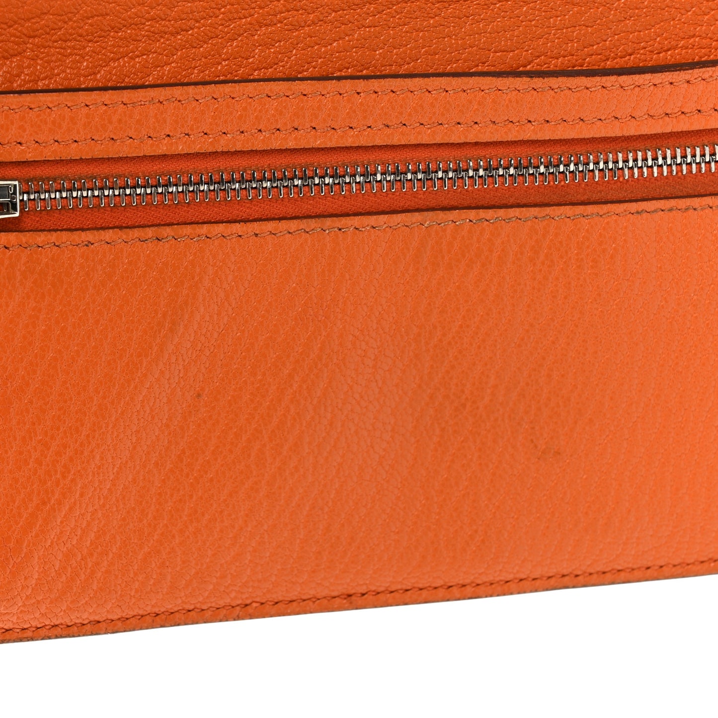 Chevre Mysore Bearn Gusset Wallet Orange