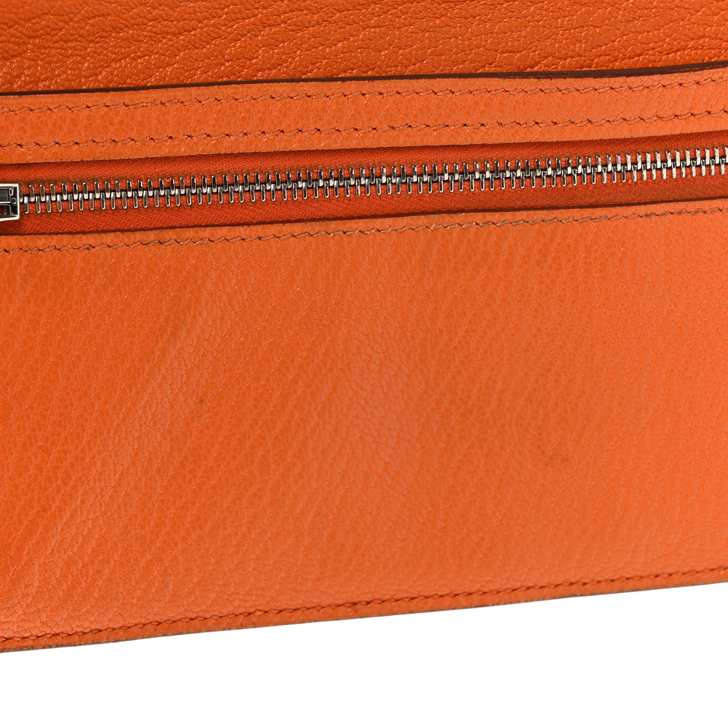 Hermes Chevre Mysore Bearn Gusset Wallet Orange 10 of 13
