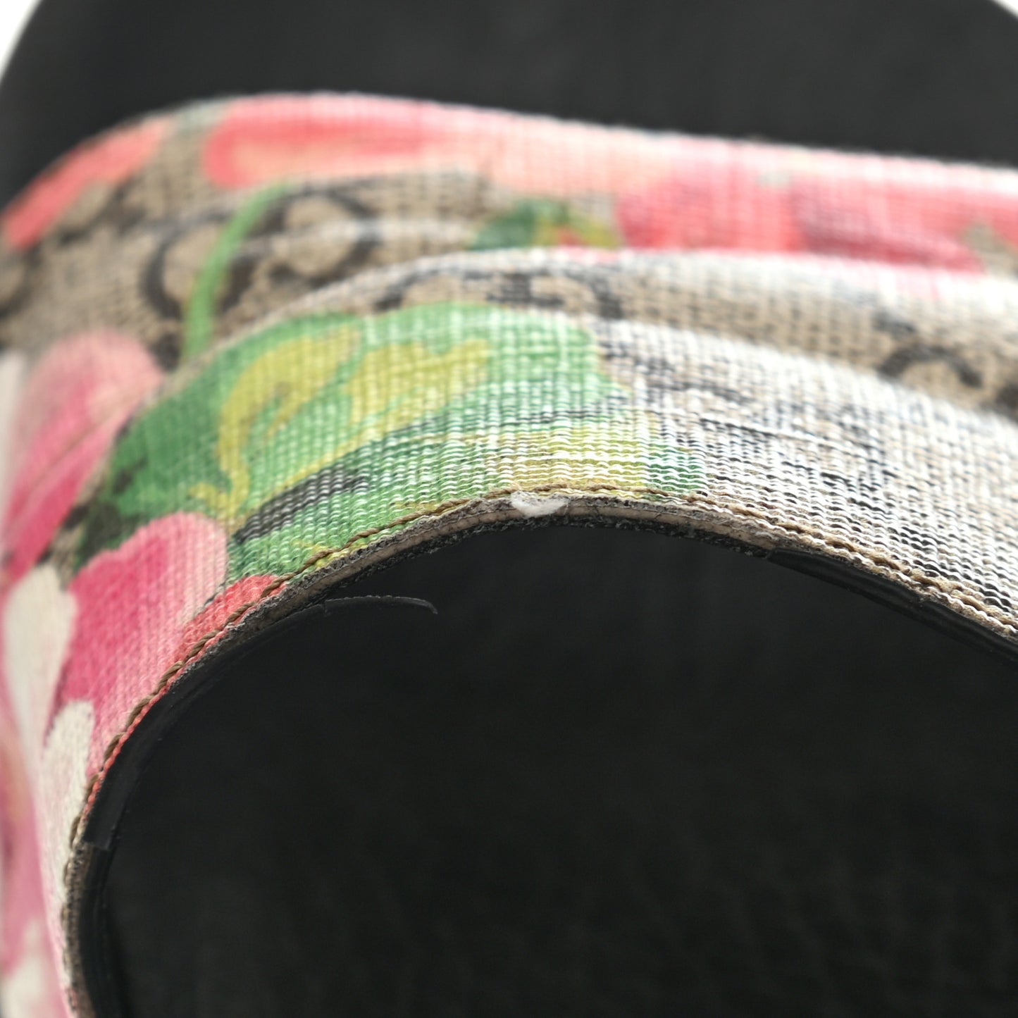 GG Supreme Monogram Blooms Slide Sandals 35 Beige Multicolor