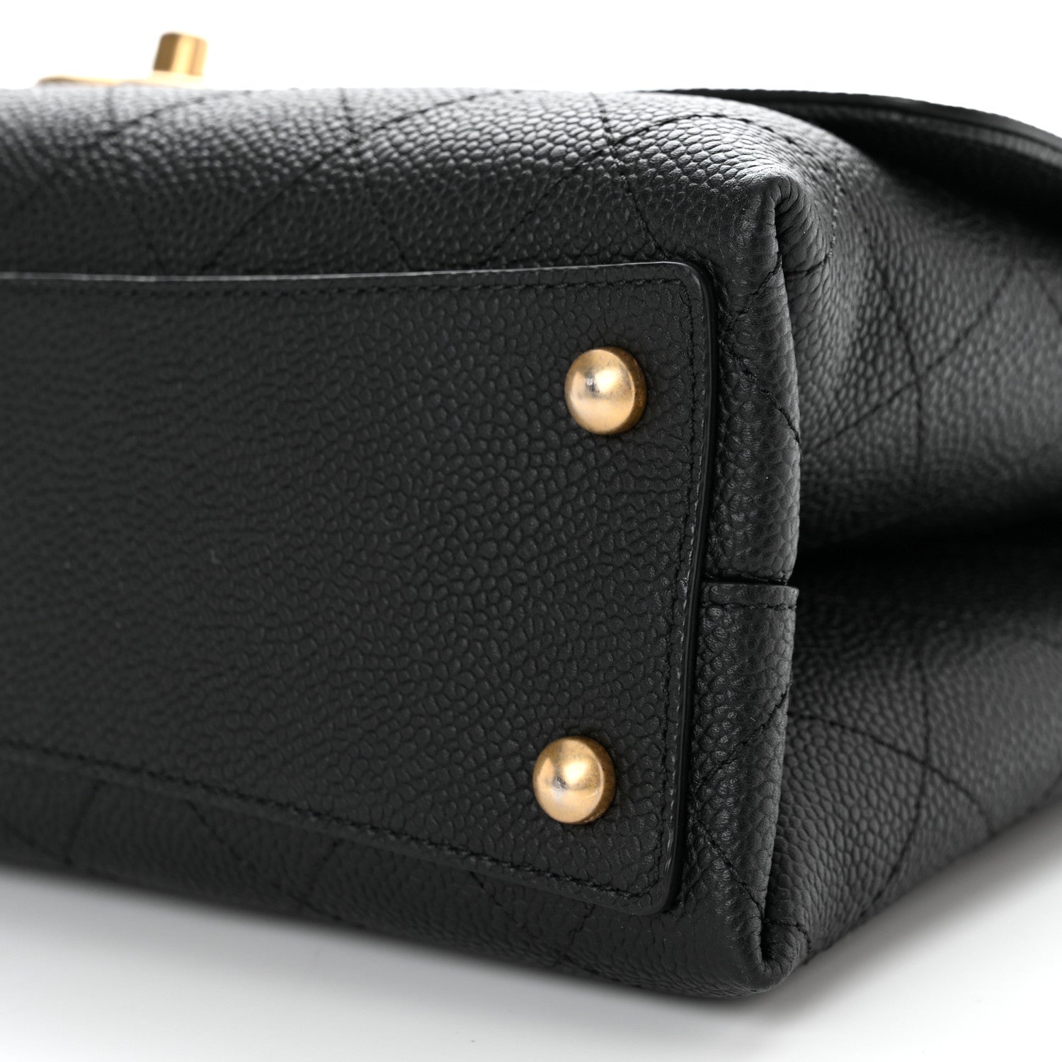 Chanel Grained Calfskin Stitched Flap Black 10 of 11
