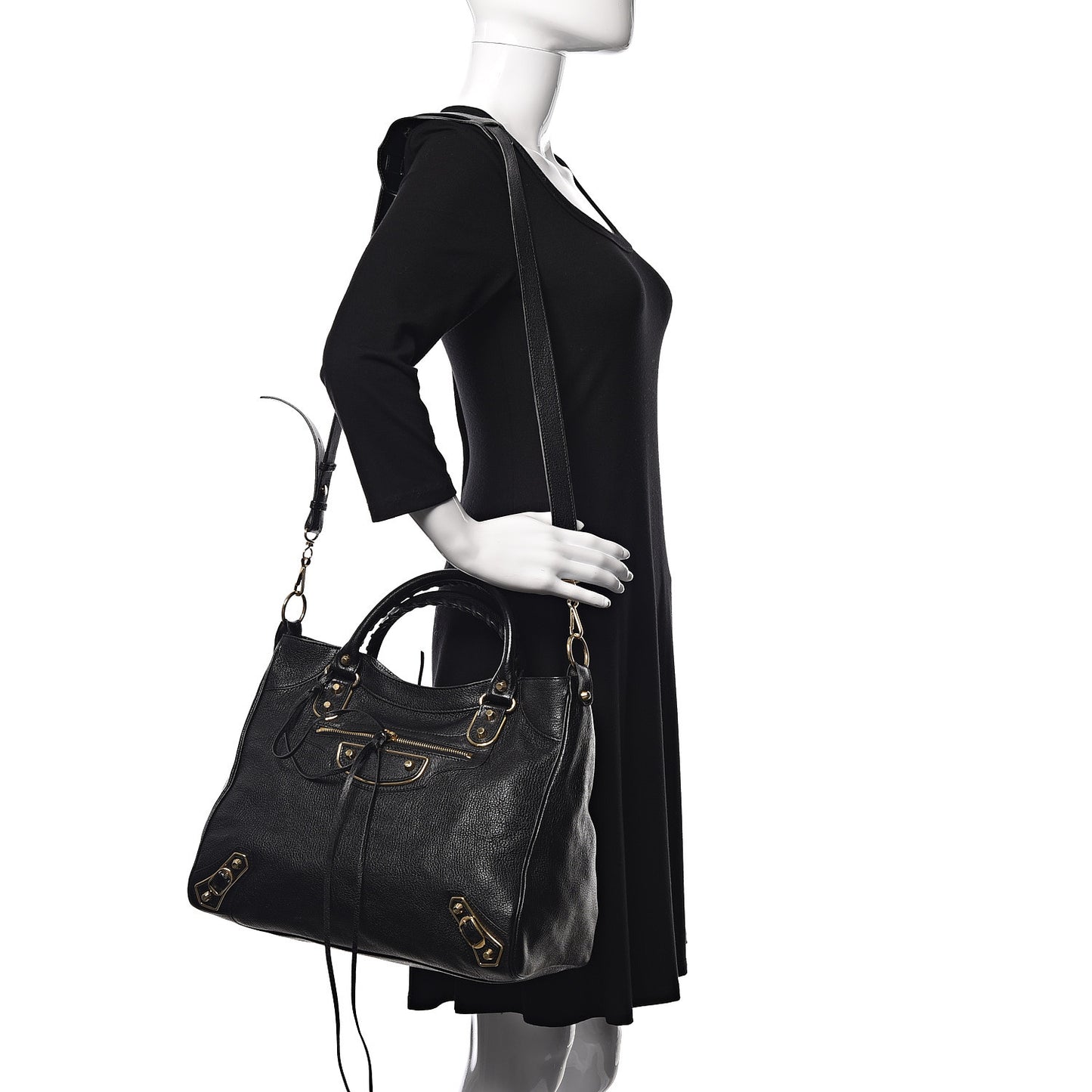 Chevre Gold Metallic Edge Hardware Velo Black