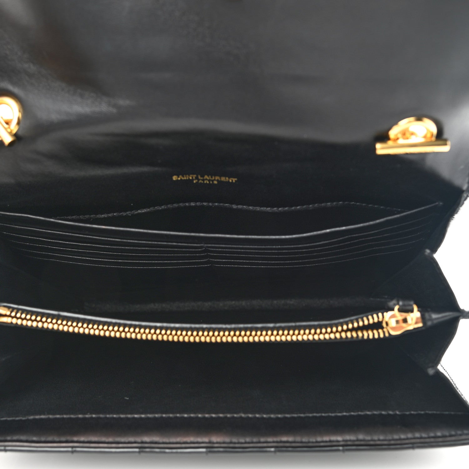 Saint Laurent Patent Calfskin Matelasse Monogram Vicky Chain Bag Black 5 of 7