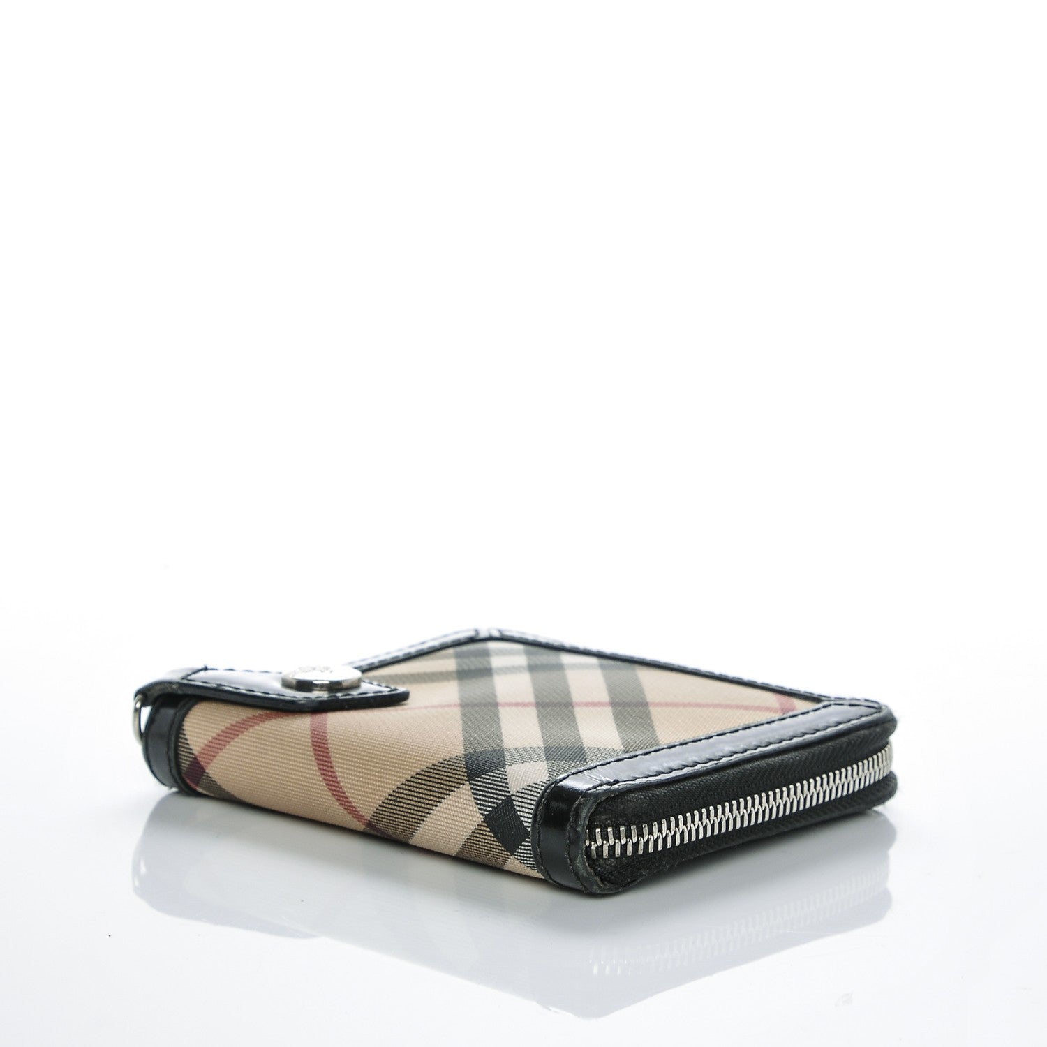 Burberry Supernova Check Compact Zip Around Wallet Black 4 of 7