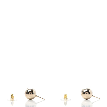 Chanel Metal Bead CC Stud Earrings Gold 3 of 4