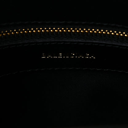 Balenciaga Grained Calfskin Logo S Ville Top Handle Bag Black White 8 of 8