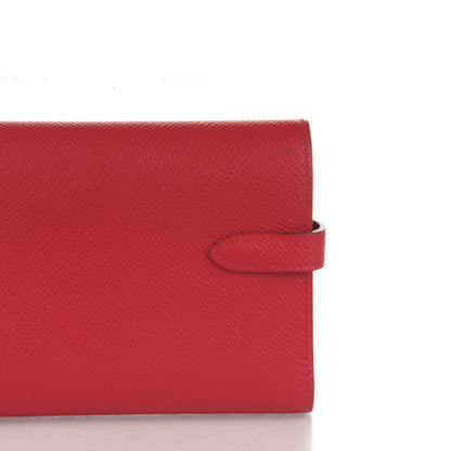 Hermes Epsom Kelly Medium Wallet Rouge Casaque 9 of 16