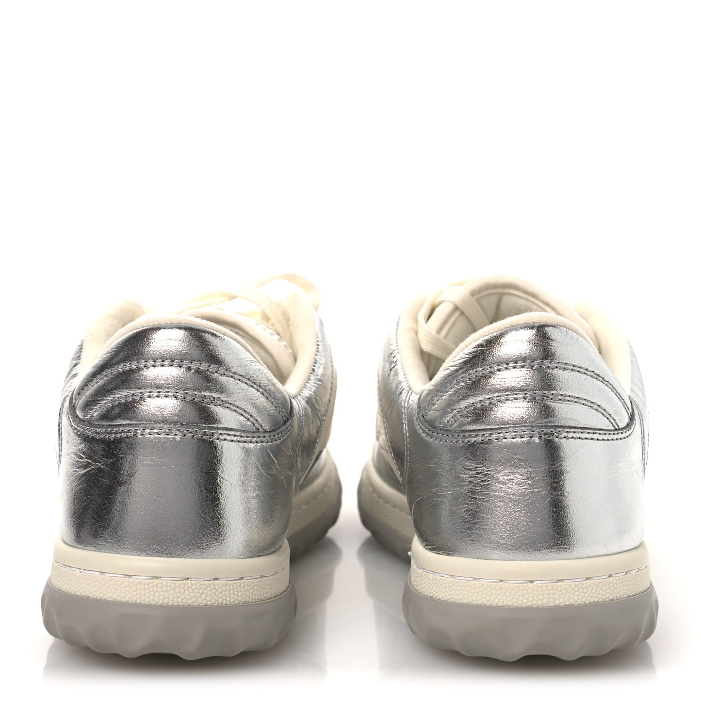 Ginza Calfskin MAC80 Womens Sneakers 38.5 Silver Off White