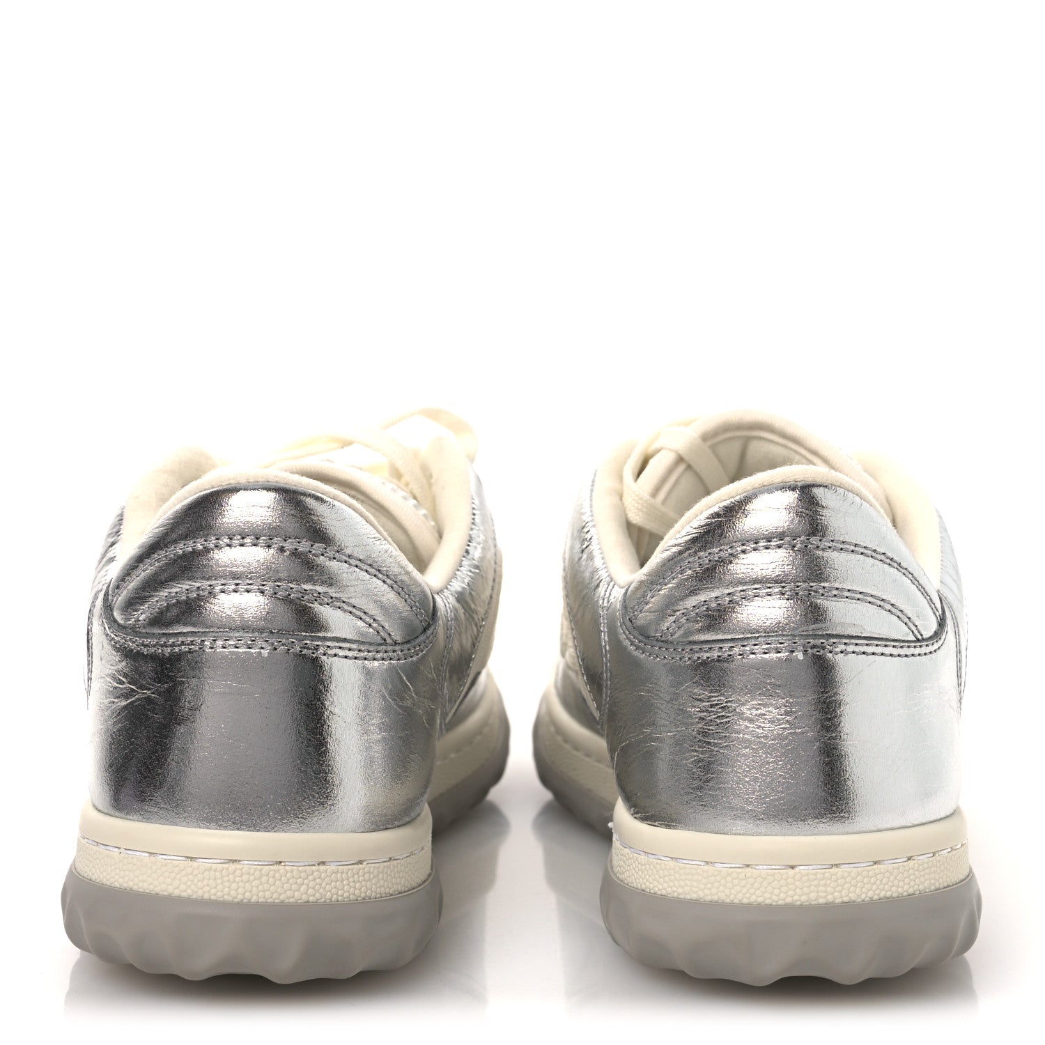 Gucci Ginza Calfskin MAC80 Womens Sneakers 38.5 Silver Off White 6 of 12