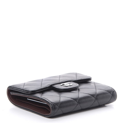 Chanel Lambskin Quilted Compact Flap Wallet Black 4 of 12
