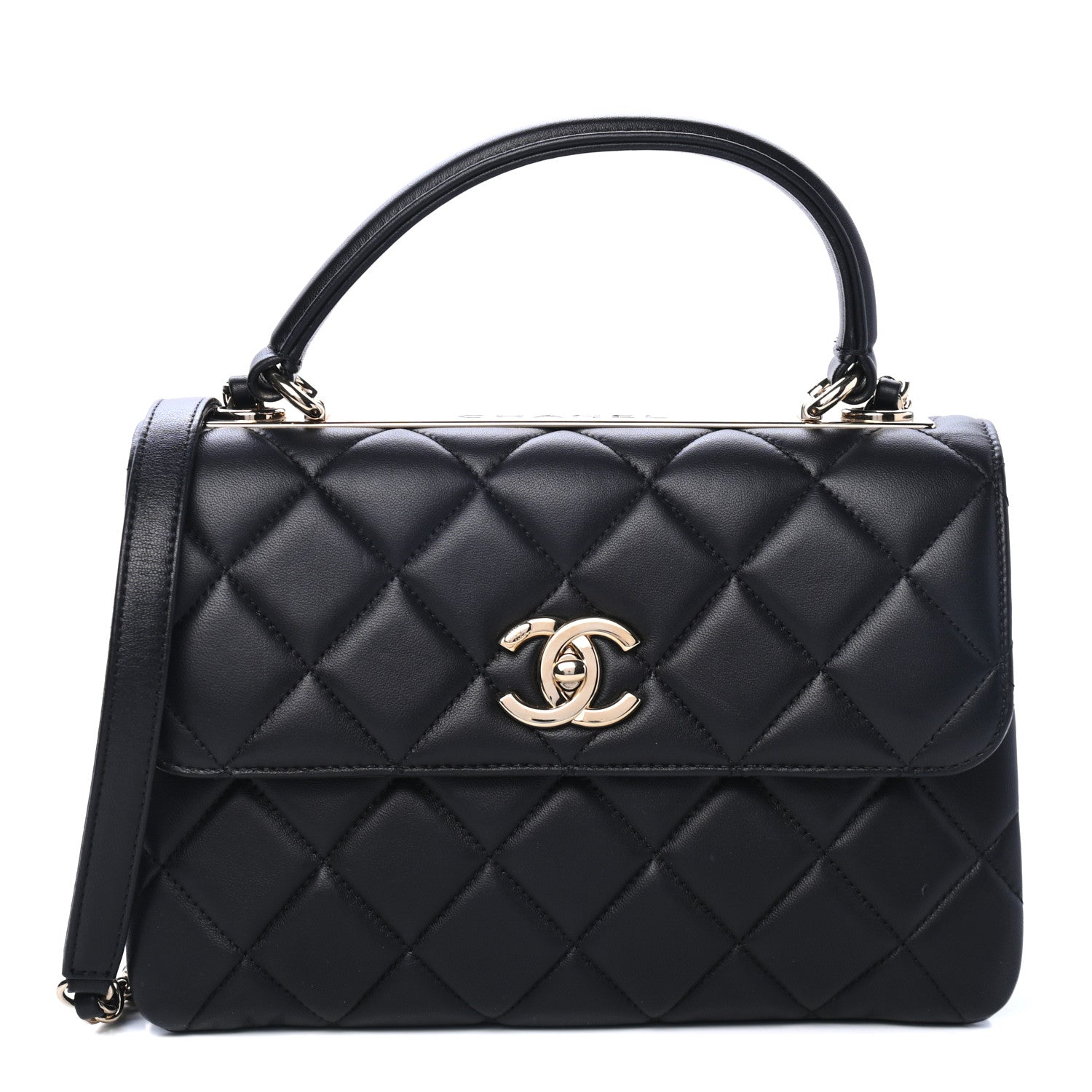Chanel Lambskin Quilted Small Trendy CC Dual Handle Flap Bag Black 1 of 4