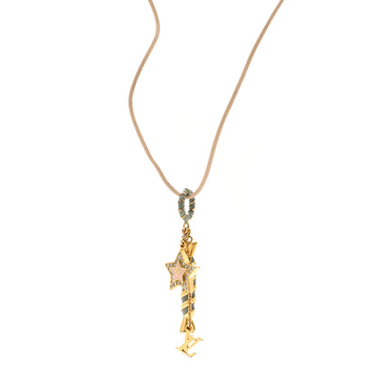 Louis Vuitton Crystal Enamel Candy Star Charm Necklace Gold Multicolor 1 of 7