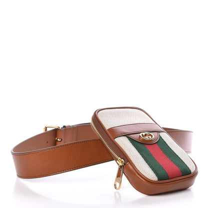 Gucci Vintage Canvas Calfskin Web Belted iPhone Case 90 36 Sand Cuir 4 of 8