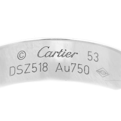 Cartier 18K White Gold Diamond 4mm LOVE Wedding Paved Band Ring 53 6.5 7 of 10