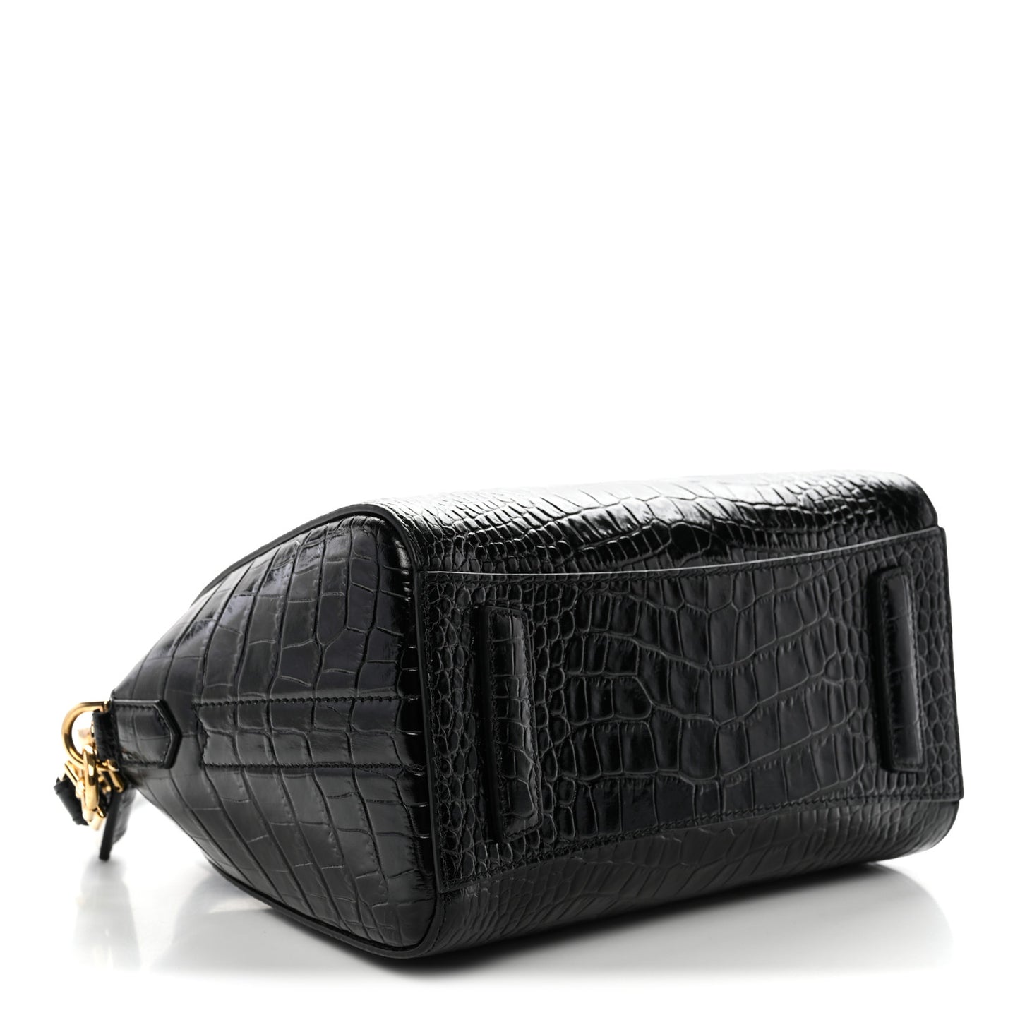 Calfskin Crocodile Embossed Mini Antigona Black