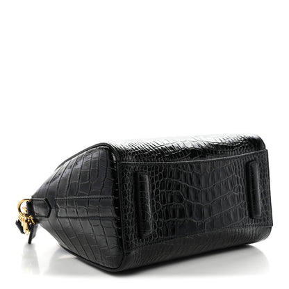 Givenchy Calfskin Crocodile Embossed Mini Antigona Black 4 of 10