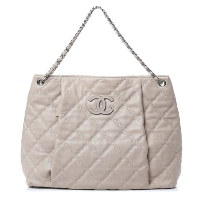 Chanel Calfskin Double Stitch Large Hamptons Shopping Tote Beige 1 of 14