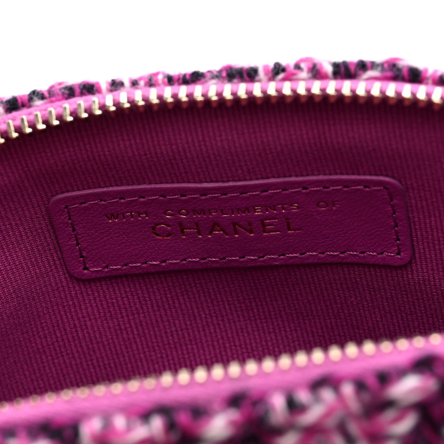 Chanel Tweed Quilted Mini Clutch With Chain Purple 7 of 11