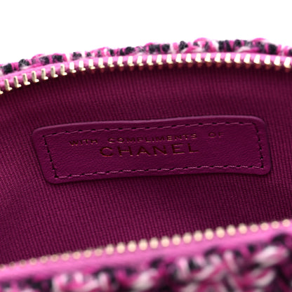 Chanel Tweed Quilted Mini Clutch With Chain Purple 7 of 11