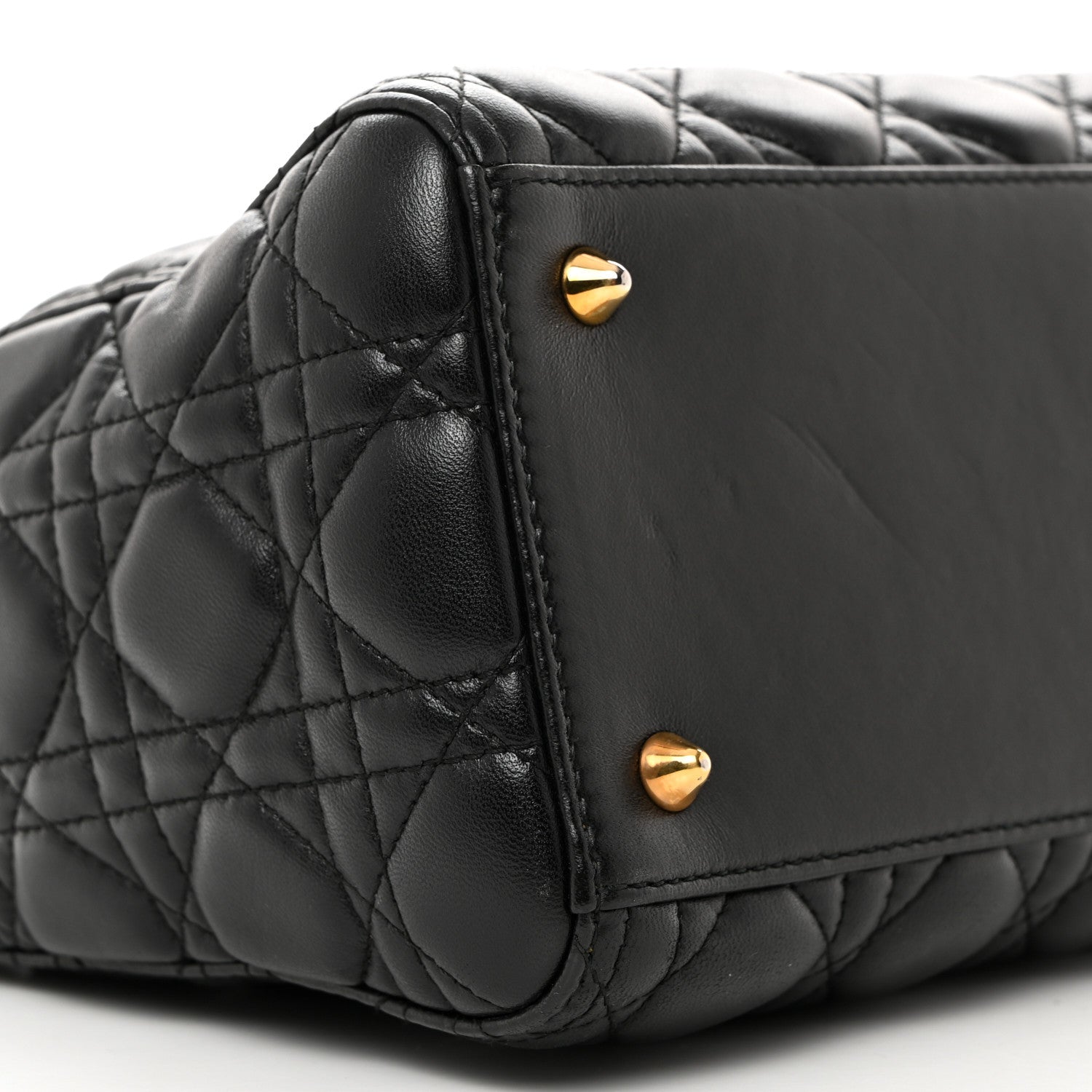Christian Dior Lambskin Cannage Medium Lady Dior Black 9 of 10