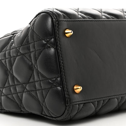 Christian Dior Lambskin Cannage Medium Lady Dior Black 9 of 10