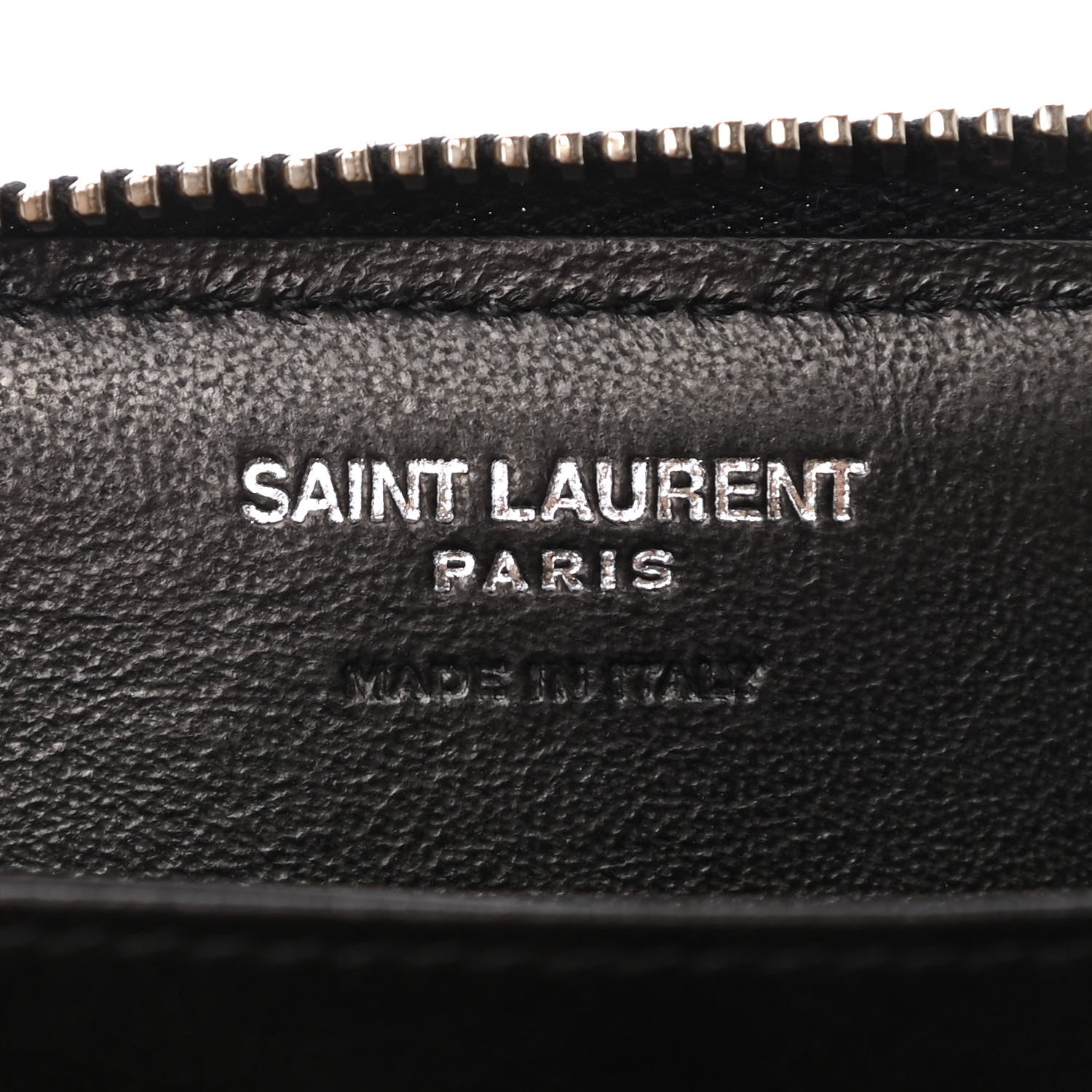 Saint Laurent Lambskin Y Quilted Monogram LouLou Zip Coin Purse Black 6 of 6