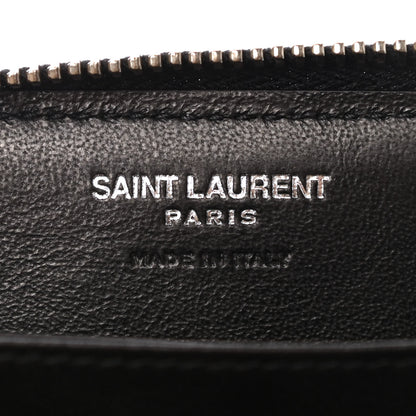 Saint Laurent Lambskin Y Quilted Monogram LouLou Zip Coin Purse Black 6 of 6
