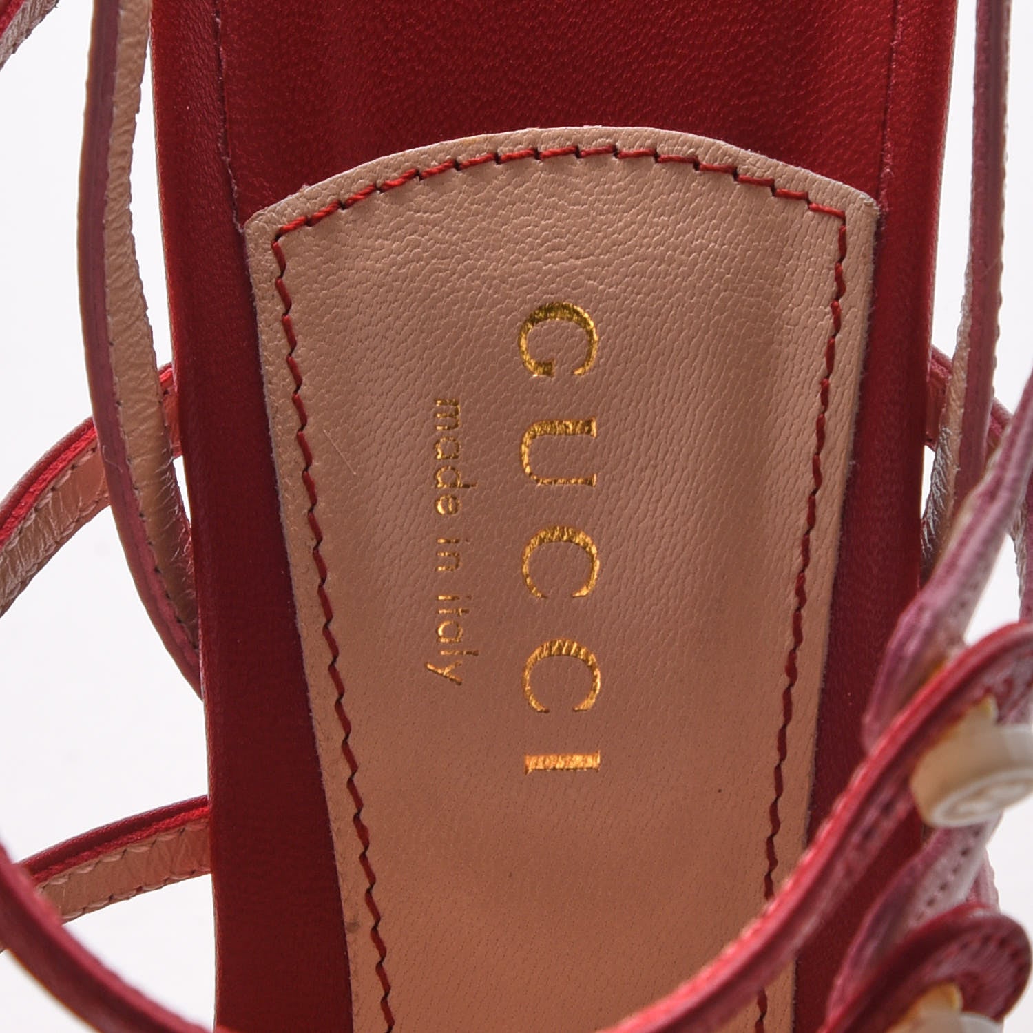 Gucci Malaga Kid Aneta Ladder-Strap 95mm Sandals 38 Carmine Rose 6 of 10