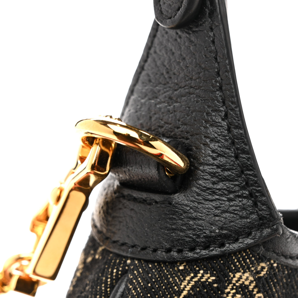 Gucci Jacquard Black Denim GG Monogram Textured Dollar Calfskin Mini Jackie 1961 Hobo Black Ivory 13 of 13