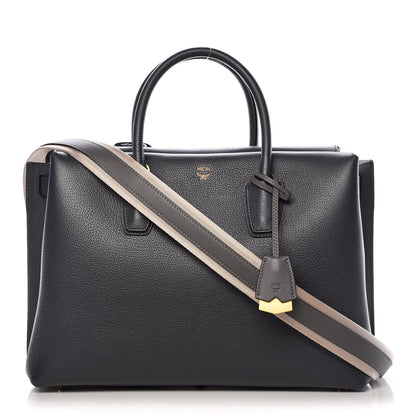 MCM Grained Calfskin Large Milla Tote Phantom Grey 1 of 14