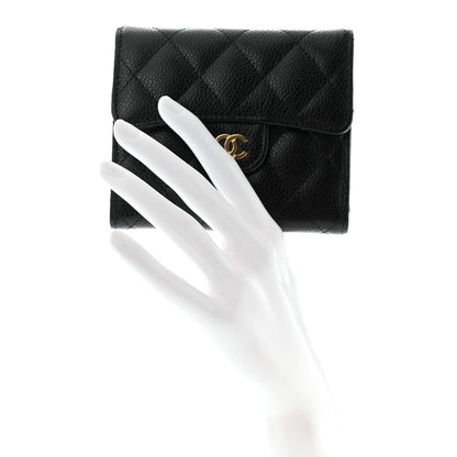 Chanel Caviar Quilted Compact Flap Wallet Black 2 of 9