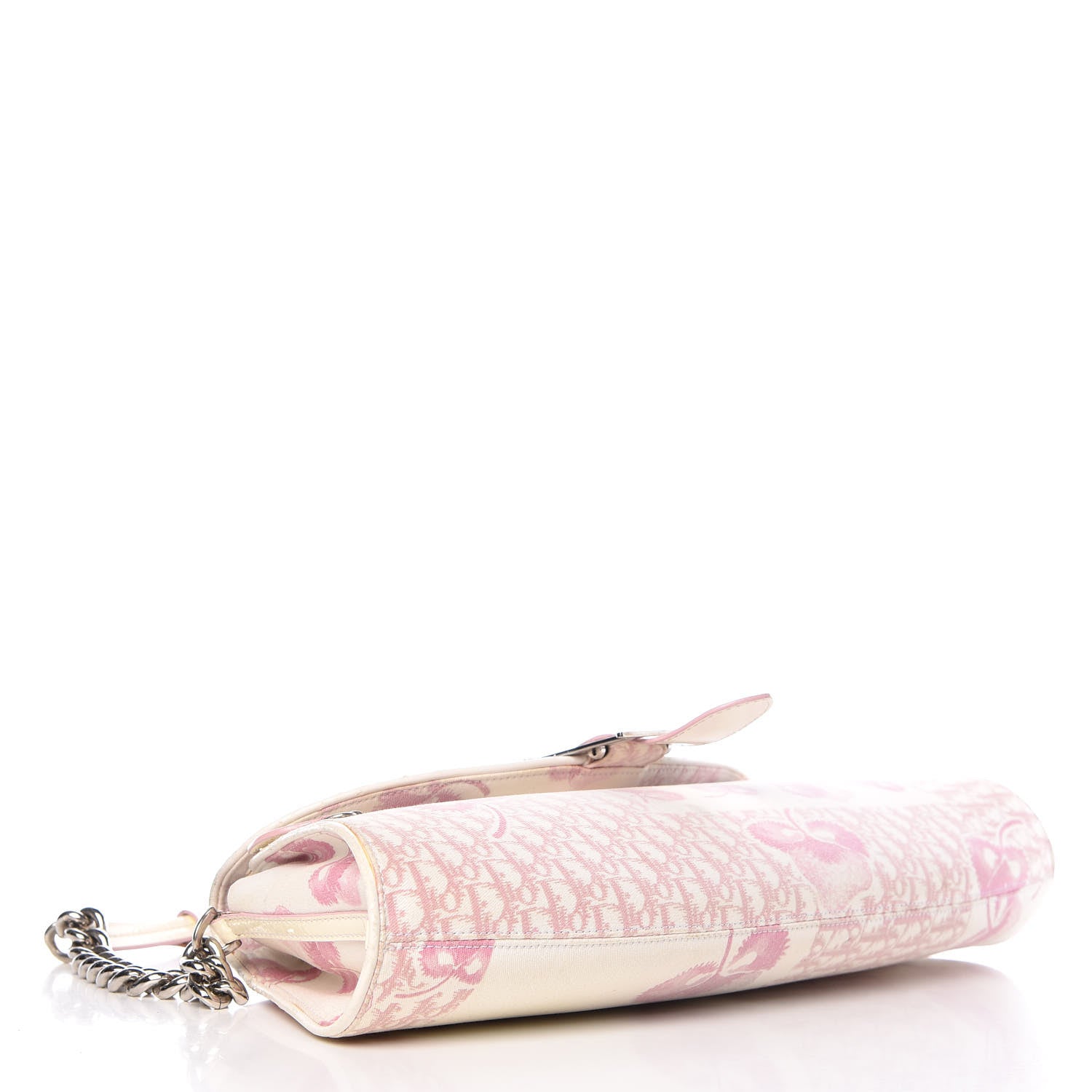 Christian Dior Canvas Monogram Floral Chain Shoulder Bag Pink 4 of 15