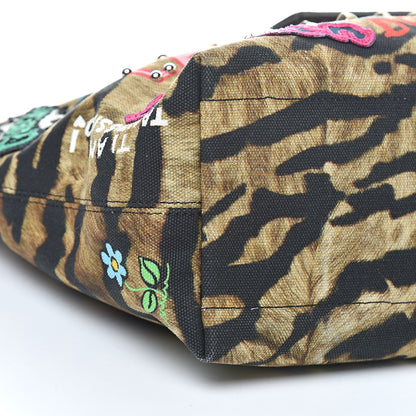 Dolce & Gabbana Leopard Print Graffiti Printed Iguana Amore Tote Black Multicolor 8 of 9