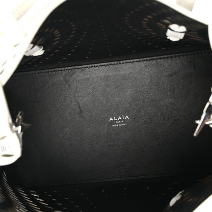 Alaia Calfskin Laser Cut Mina 25 Bag White 6 of 10