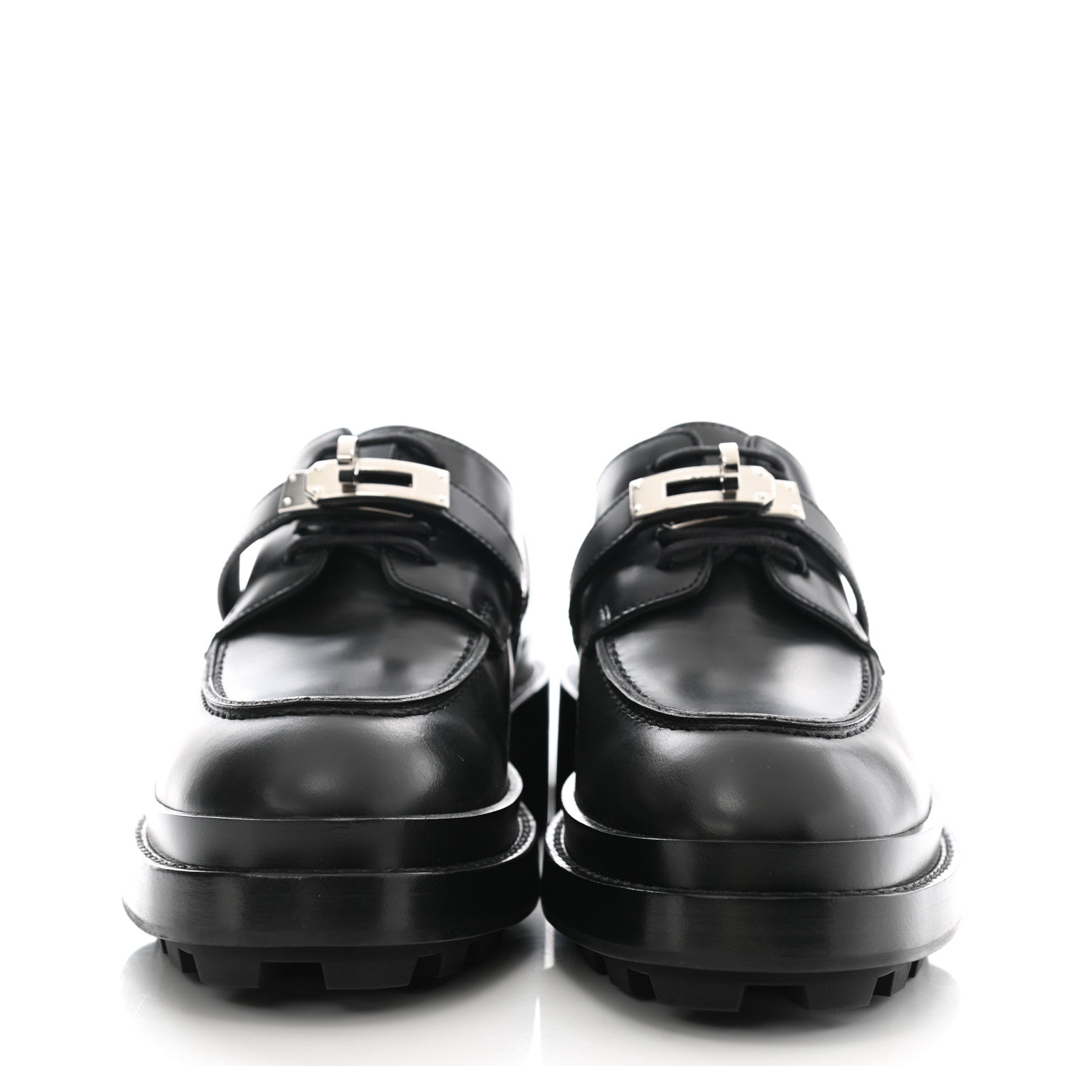 Hermes Glossed Calfskin First Oxford 36.5 Black 2 of 8