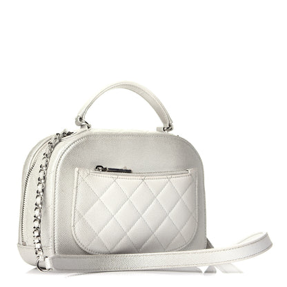 Chanel Metallic Caviar Small Coco Curve Vanity Bag Silver 3 of 9