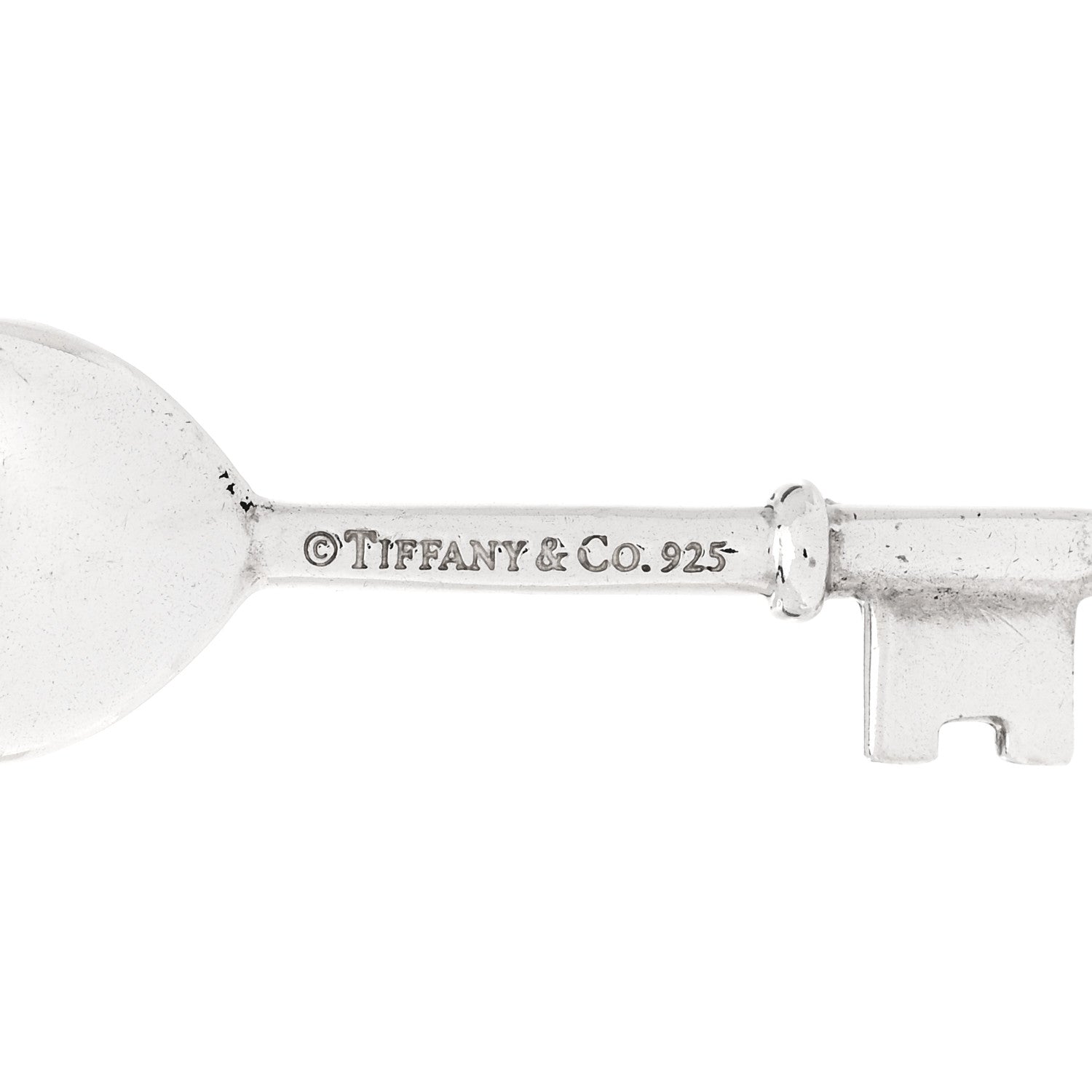 Tiffany Sterling Silver Diamond Heart Key Pendant 4 of 4