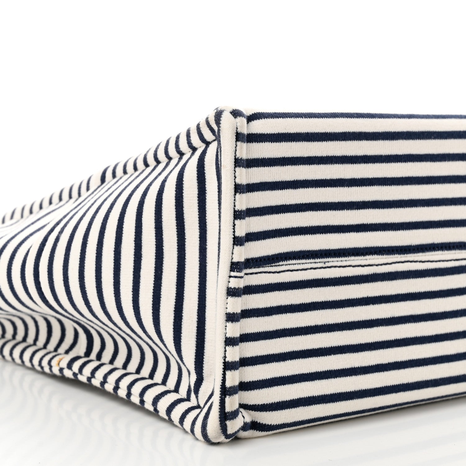 Celine Canvas Calfskin Striped Triomphe Cabas Navy 8 of 10