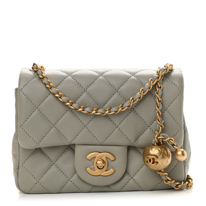 Chanel Lambskin Quilted Mini Pearl Crush Flap Light Grey 1 of 10