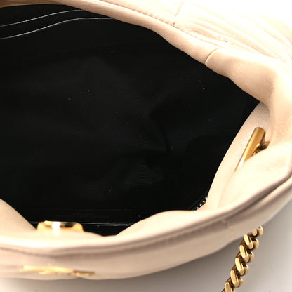 Saint Laurent Lambskin Quilted Toy Loulou Puffer Monogram Chain Satchel Dark Beige 9 of 14