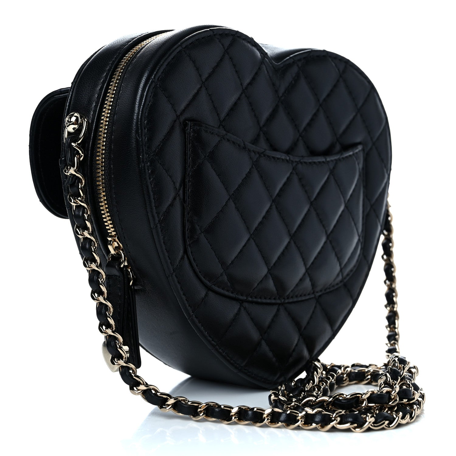 Chanel Lambskin Quilted CC In Love Heart Bag Black 3 of 11