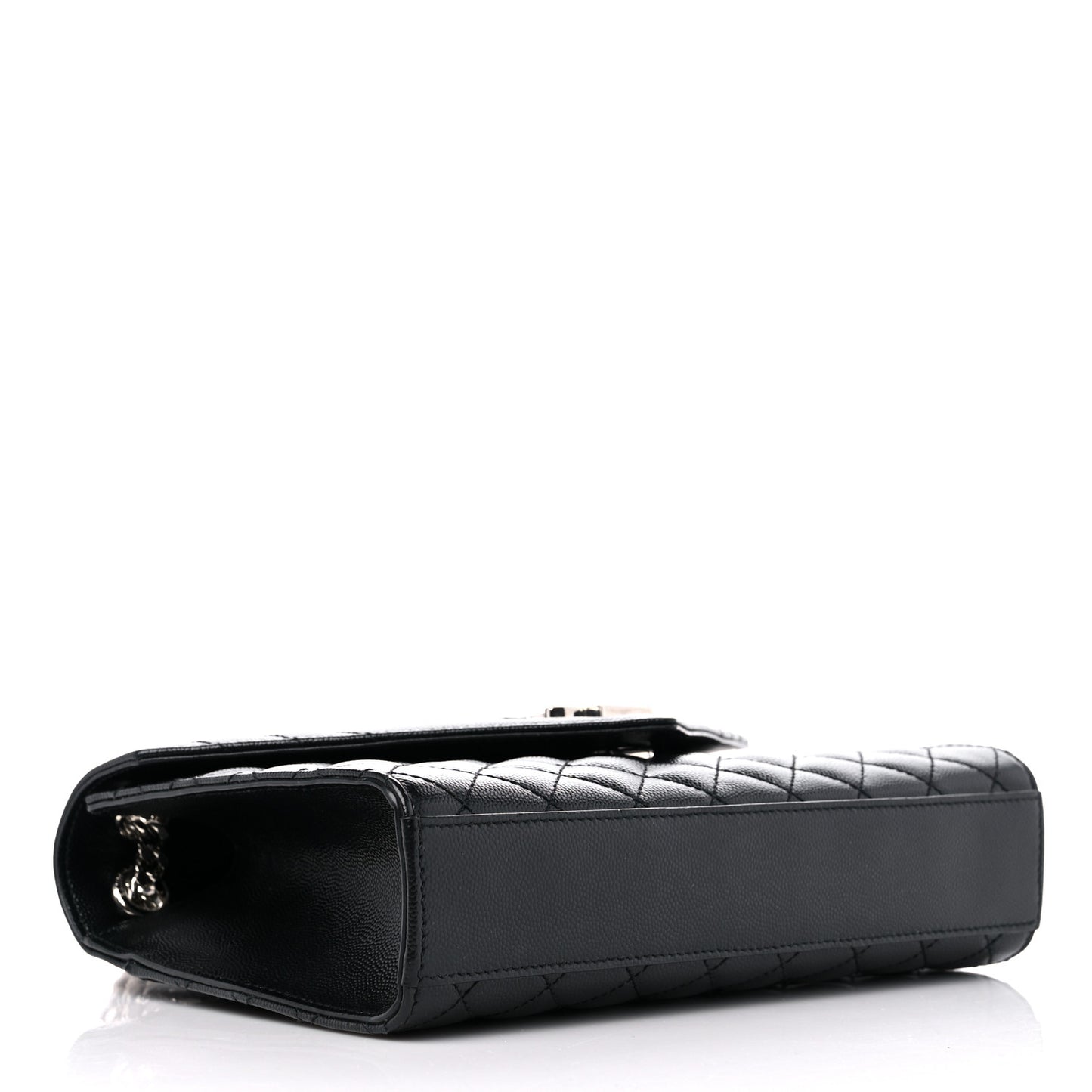 Grain De Poudre Textured Mixed Matelasse Triquilt Medium Monogram Satchel Black
