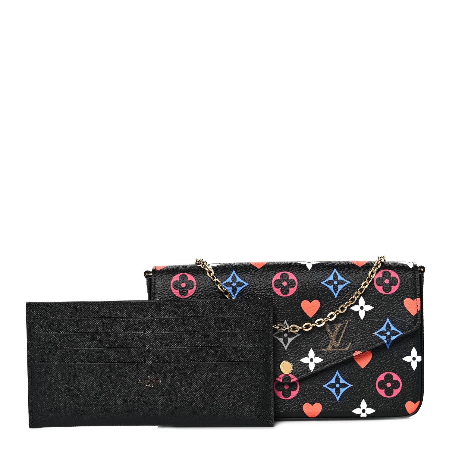 Louis Vuitton Game On Felicie Chain Wallet Black 1 of 9