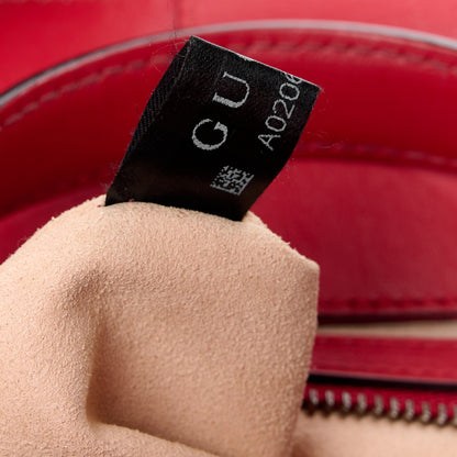 Gucci Calfskin Matelasse Medium GG Marmont Tote Hibiscus Red 9 of 12