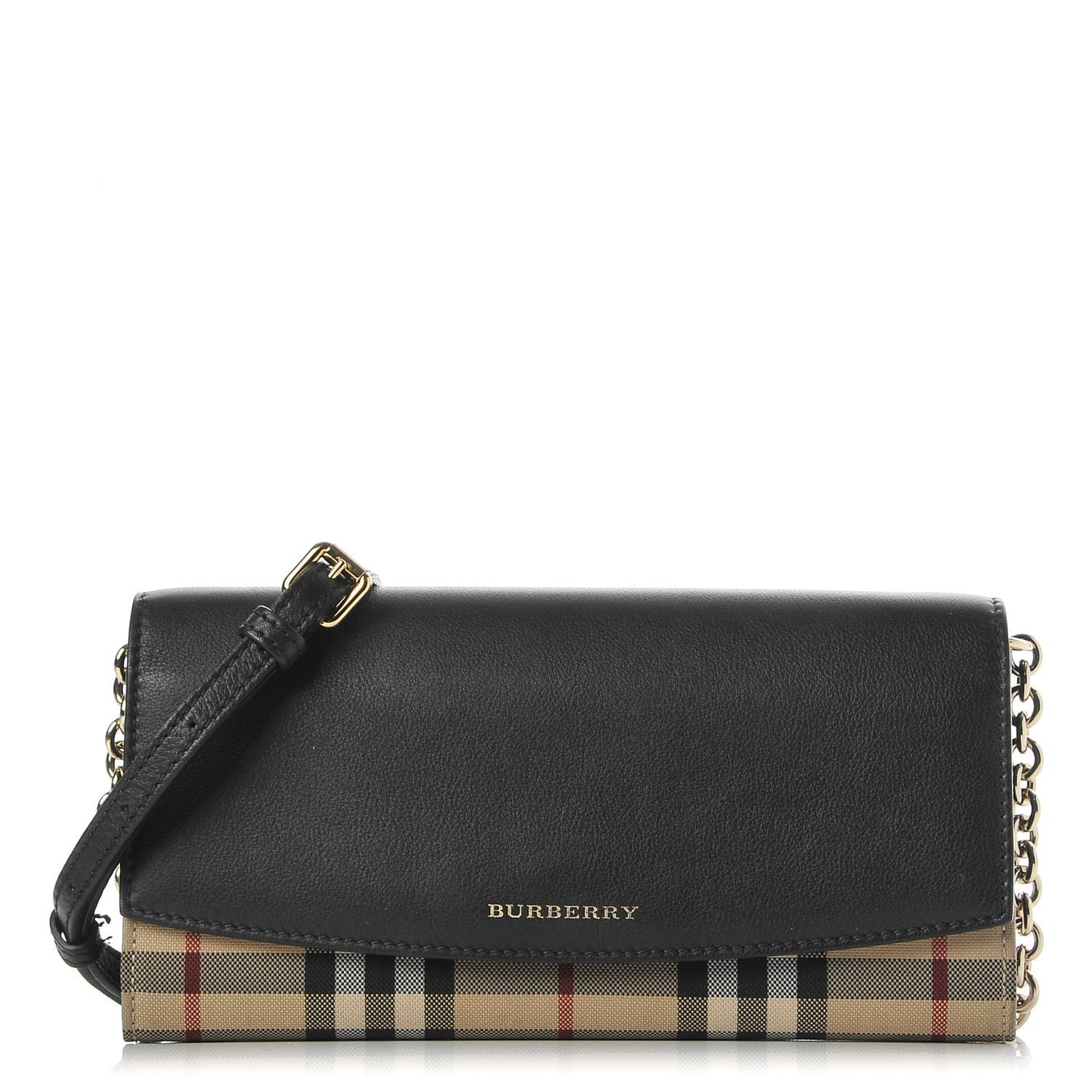 Calfskin House Check Henley Wallet On Chain Black