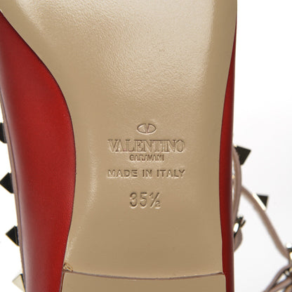 Valentino Garavani Calfskin Nappa Rockstud Cage Ballerina Flats 35.5 Rosso Valentino Poudre 6 of 8