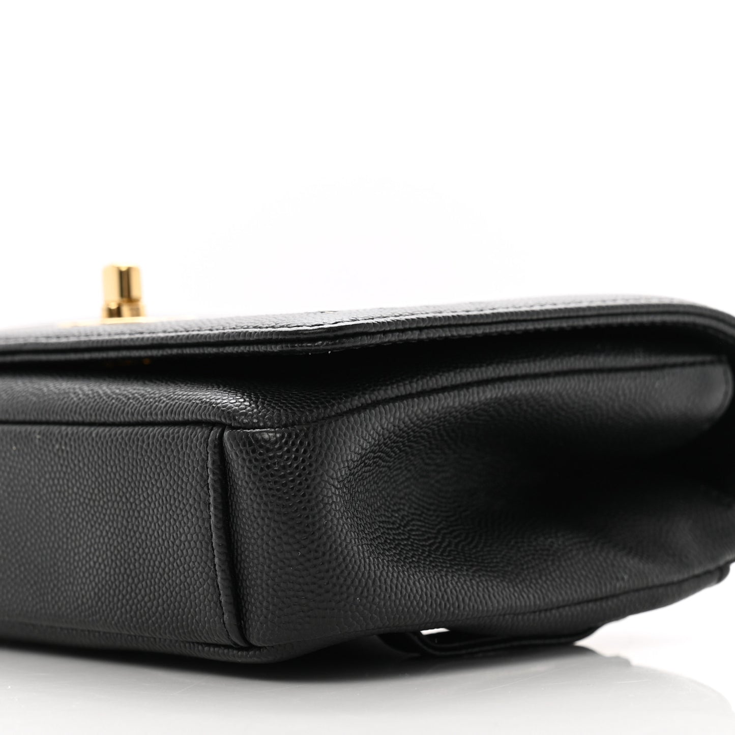 Grained Calfskin Embroidered Captain Gold Belt Bag Black