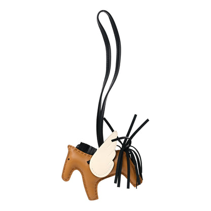 Hermes Milo Lambskin Grigri Rodeo Pegase Horse Bag Charm PM Sesame Black Nata 1 of 4