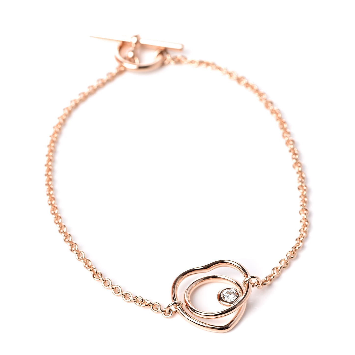 18K Rose Gold Diamond TPM Vertige Coeur Bracelet SH